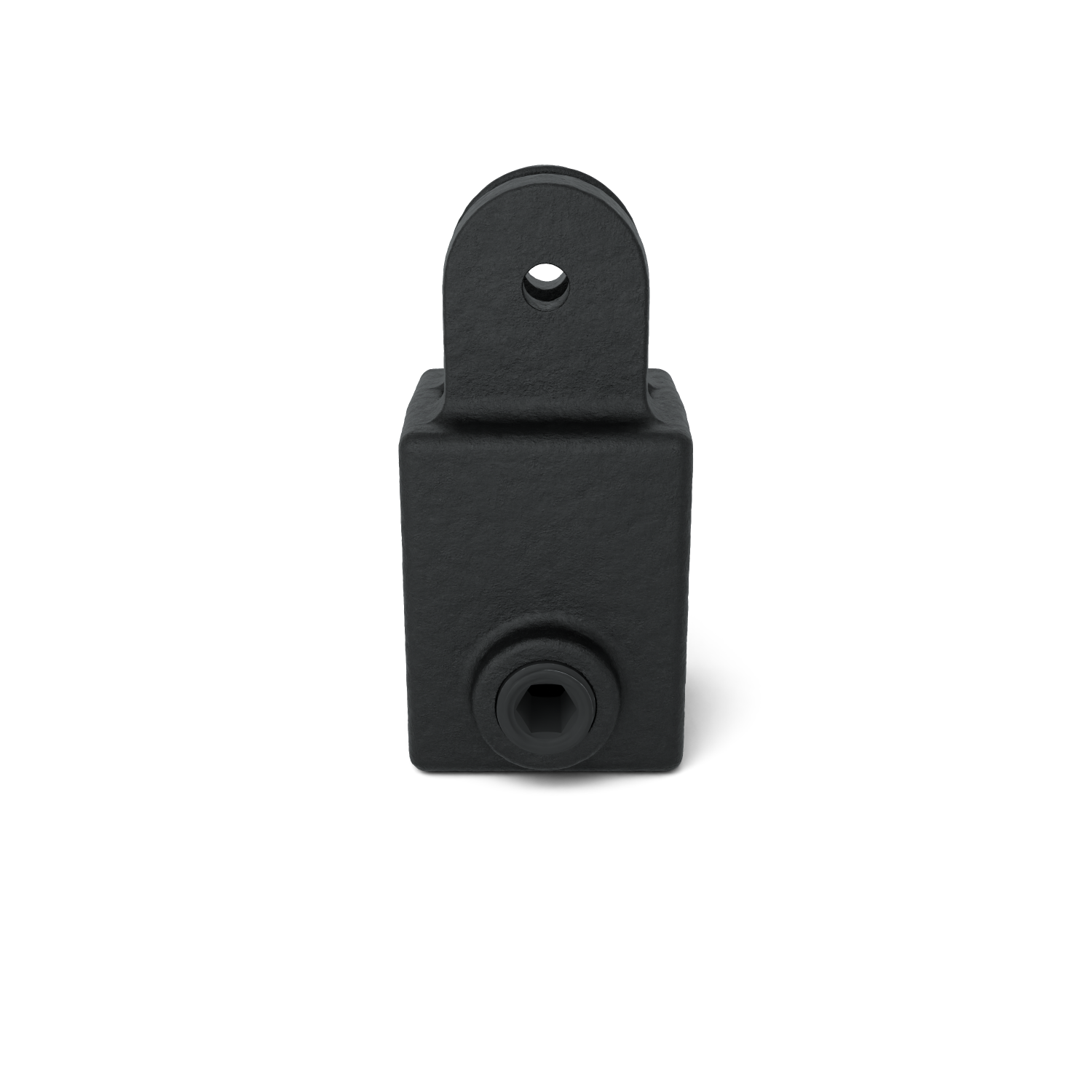 Rohrverbinder Gelenkhalter schwarz 25 mm quadratisch - Vorderansicht Rohrverbinder (Rohr-verbinder.de)
