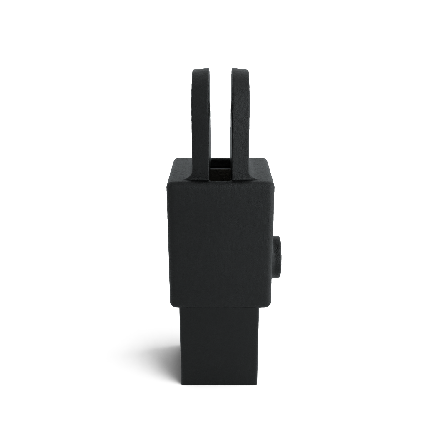 Rohrverbinder Gelenhalter schwarz 40 mm quadratisch - Seitenansicht mit Rohren (Rohr-verbinder.de)
