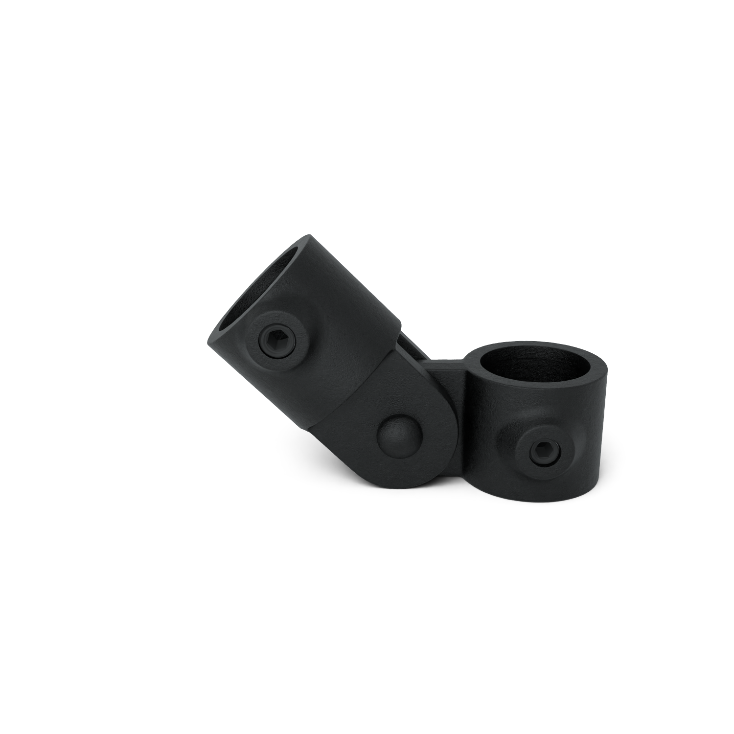 Rohrverbinder Gelenkstück einfach schwarz 42,4 mm - Vorderansicht Rohrverbinder (Rohr-verbinder.de)