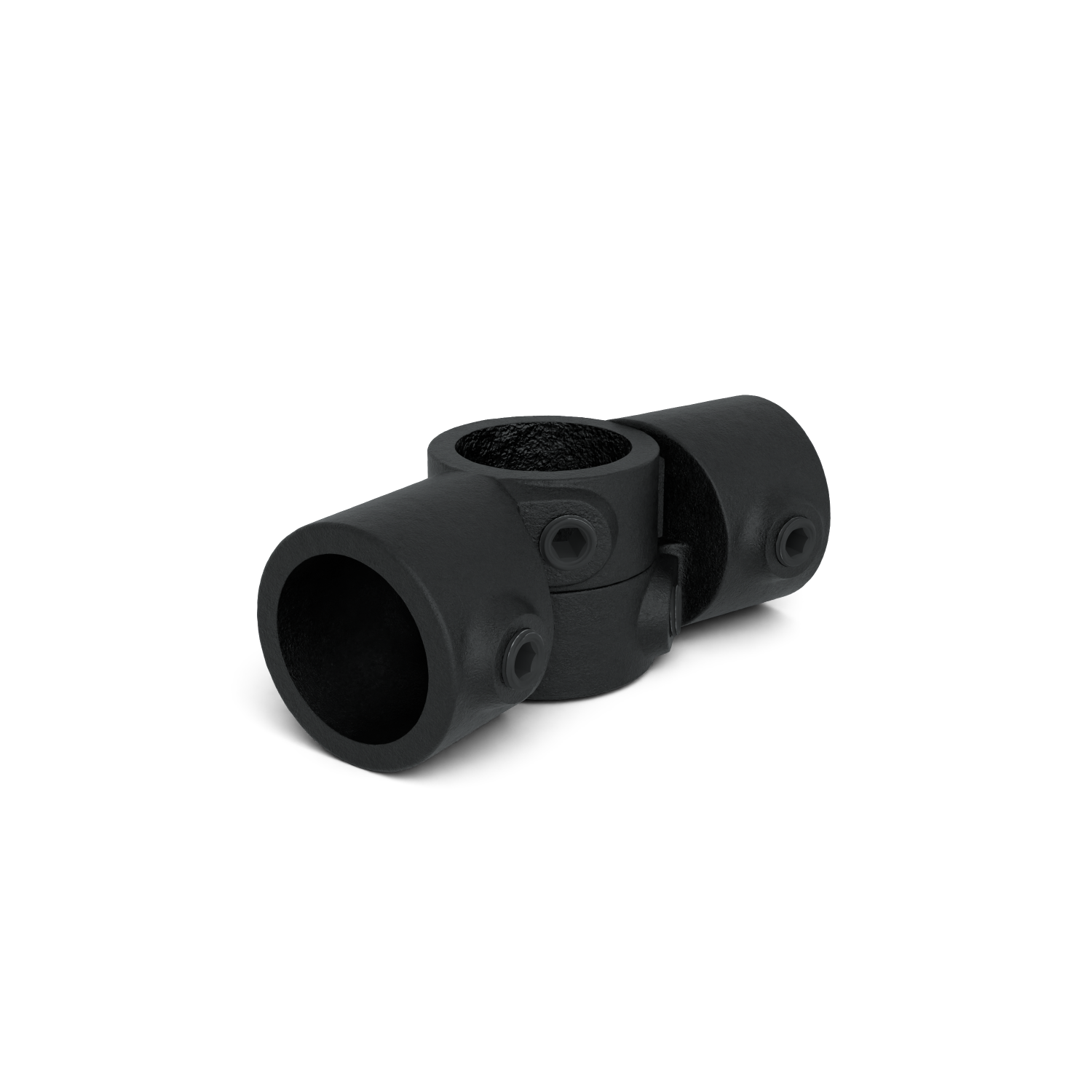 Rohrverbinder Winkelgelenk verstellbar schwarz 26,9 mm - 1 Stück - Schrägansicht Rohrverbinder (Rohr-verbinder.de)