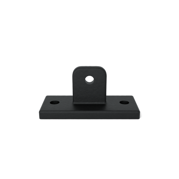 Rohrverbinder Gelenkfußhalter - Schwarz für außen - Vorderansicht mit Rohren (Rohr-verbinder.de)