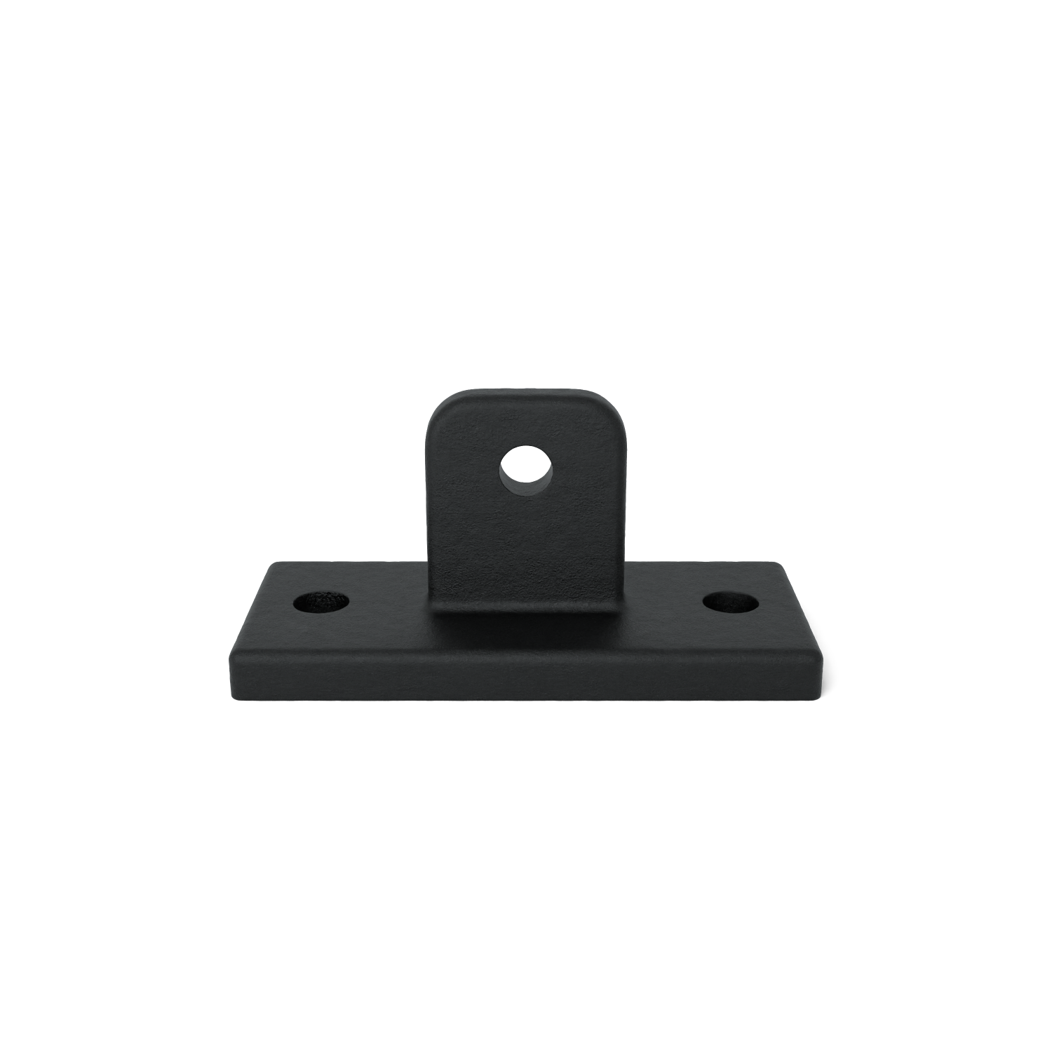 Rohrverbinder Gelenkfußhalter - Schwarz für außen - Vorderansicht mit Rohren (Rohr-verbinder.de)