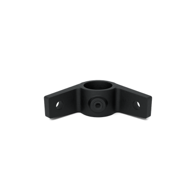 Rohrverbinder Ösenteil mit Doppellasche 90º schwarz 42,4 mm - Vorderansicht Rohrverbinder (Rohr-verbinder.de)