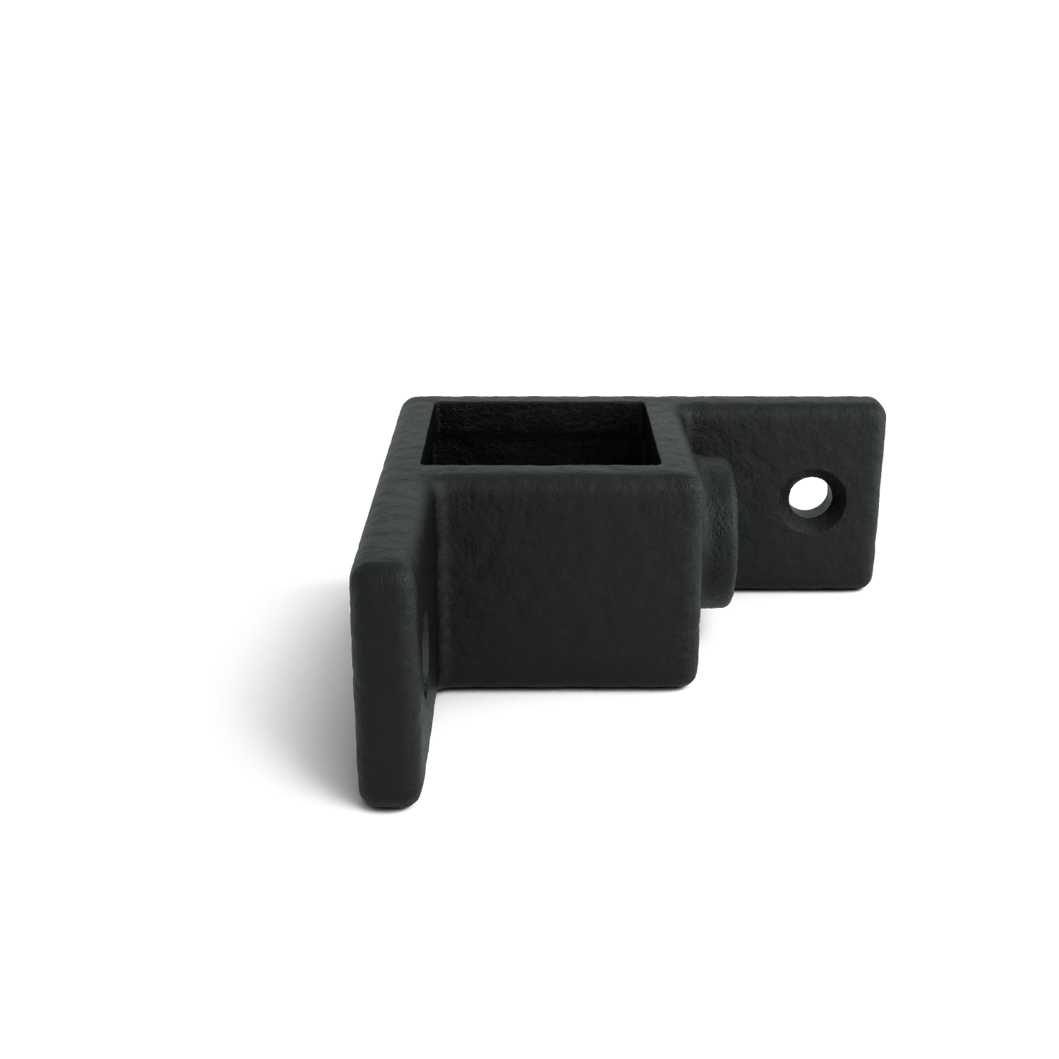 Rohrverbinder Ösenteil mit Doppellasche 90º schwarz 40 mm quadratisch - Seitenansicht Rohrverbinder (Rohr-verbinder.de)
