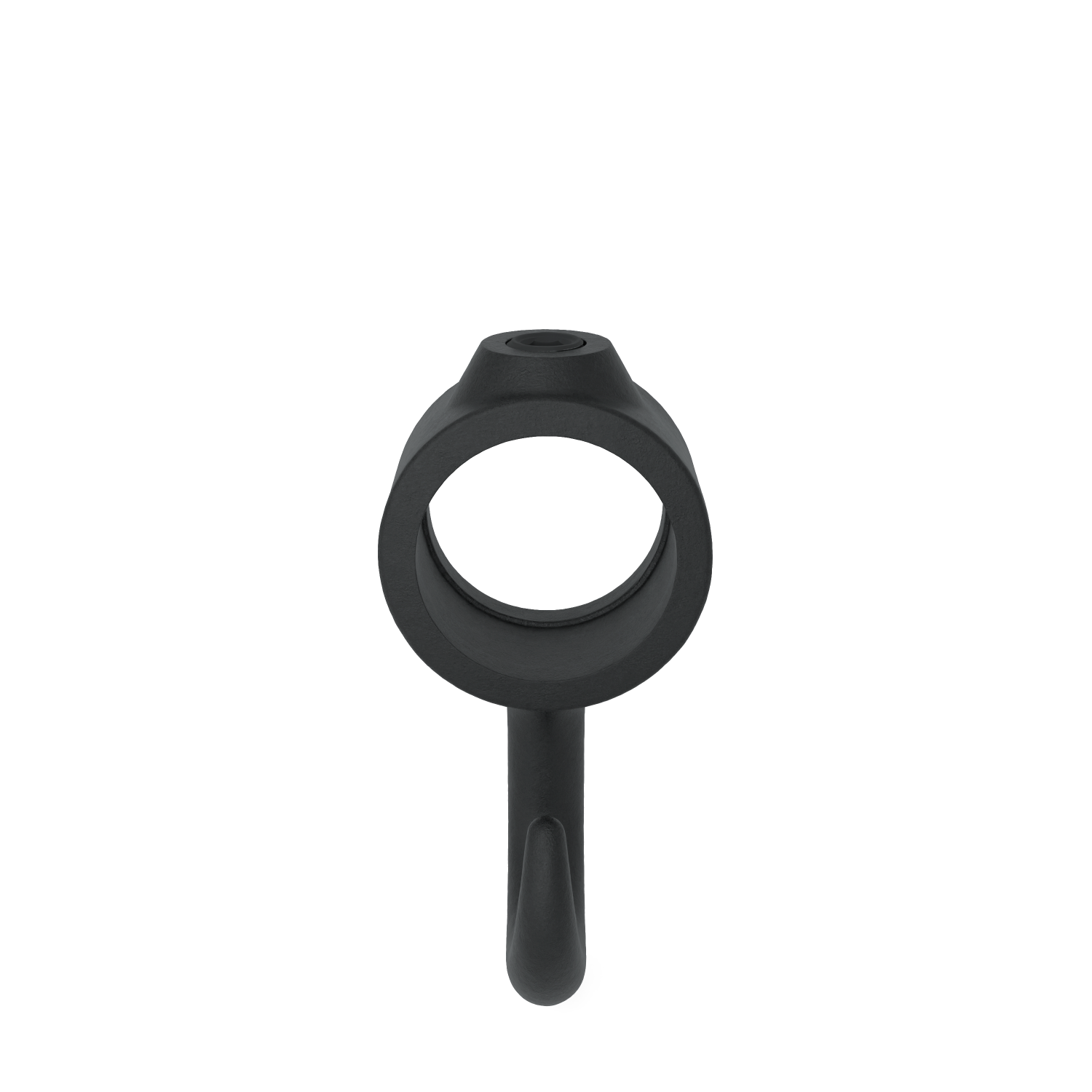 Rohrverbinder Stellring mit Haken schwarz 26,9 mm - Seitenansicht Rohrverbinder (Rohr-verbinder.de)