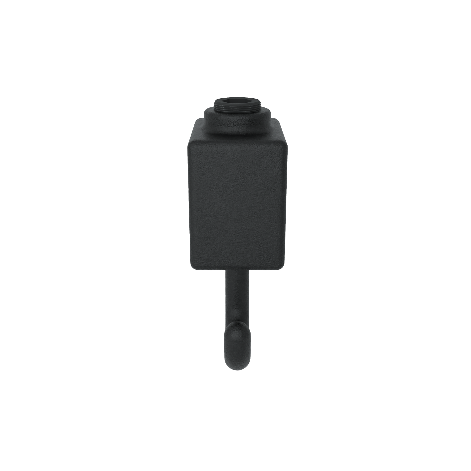 Rohrverbinder Kleiderhaken schwarz 25 mm quadratisch - Seitenansicht Rohrverbinder (Rohr-verbinder.de)
