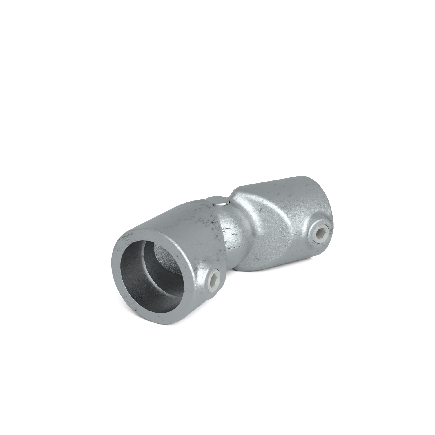 Rohrverbinder Eckstück verstellbar 42,4 mm - Schrägansicht Rohrverbinder (Rohr-verbinder.de)