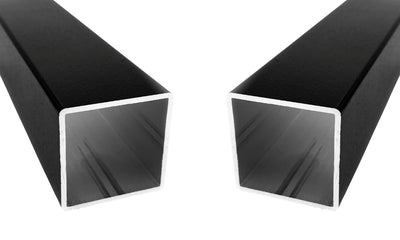 Aluminiumrohr Vierkant schwarz 25 mm