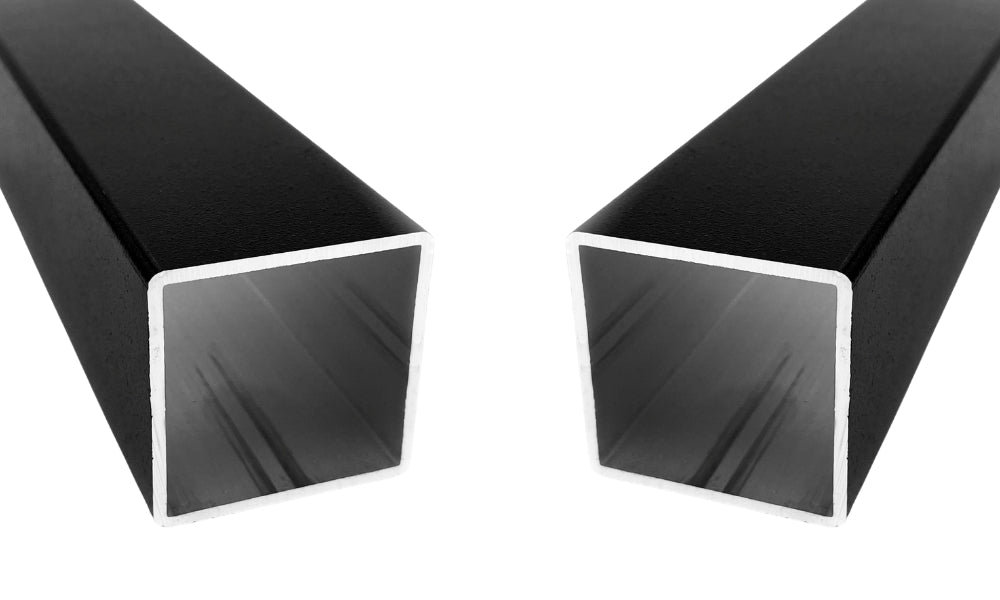 Aluminiumrohr Vierkant schwarz 25 mm