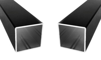 Aluminiumrohr Vierkant schwarz 25 mm
