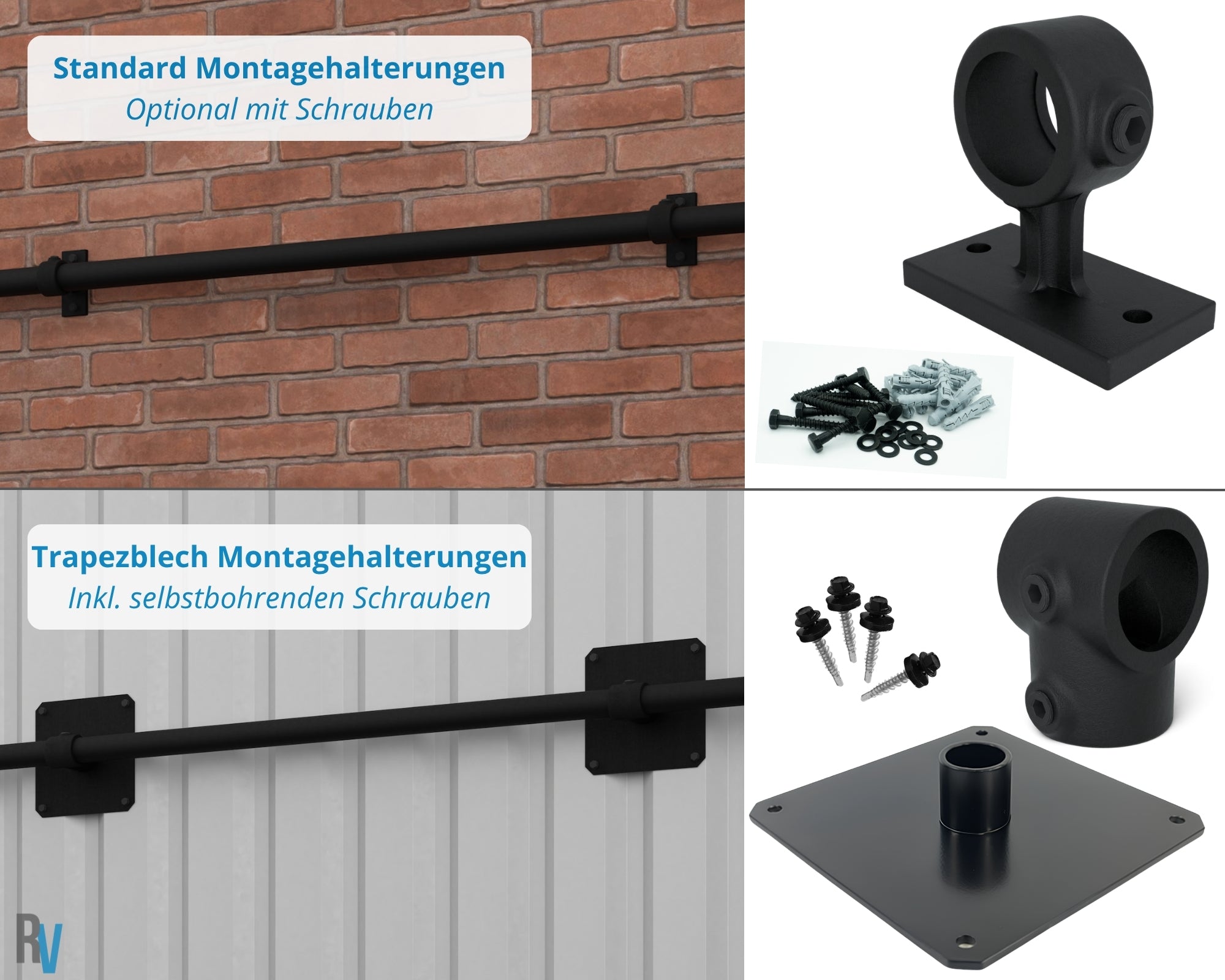 Schwarzer Bannerrahmen Wandmontage