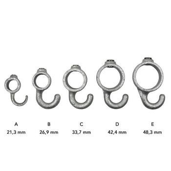 Kleiderhaken 21,3 mm | Rohrverbinder.de | der Spezialist für Rohrverbindern