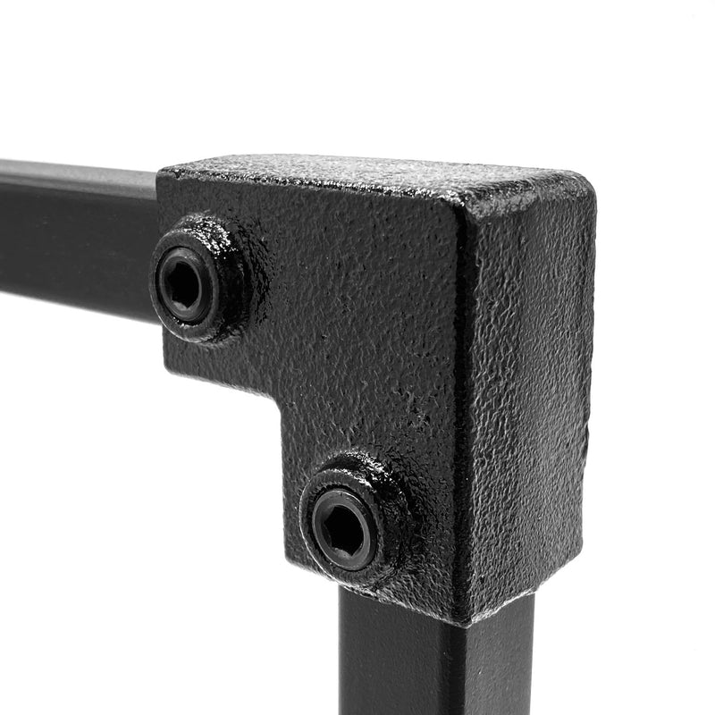 Bogen 90º schwarz 25 mm quadratisch | Rohrverbinder | das größte Angebot an Rohrverbindern | Rohr-verbinder.de