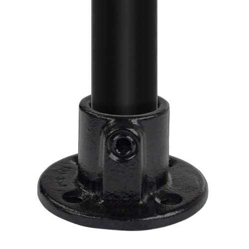 Fußplatte rund schwarz 21,3 mm | Rohrverbinder | das größte Angebot an Rohrverbindern | Rohr-verbinder.de