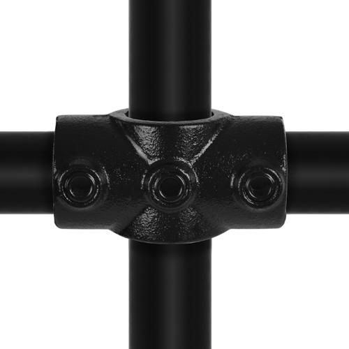Kreuzstück in 1 Ebene schwarz 33,7 mm | Rohrverbinder | das größte Angebot an Rohrverbindern | Rohr-verbinder.de