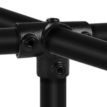 T-Stück für Stützrohr schwarz 21,3 mm