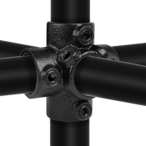 Kreuzstück für Stützrohr schwarz 26,9 mm | Rohrverbinder | das größte Angebot an Rohrverbindern | Rohr-verbinder.de