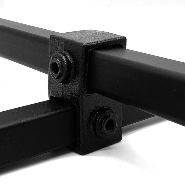 Kreuzstück 90º schwarz 25 mm quadratisch | Rohrverbinder | das größte Angebot an Rohrverbindern | Rohr-verbinder.de
