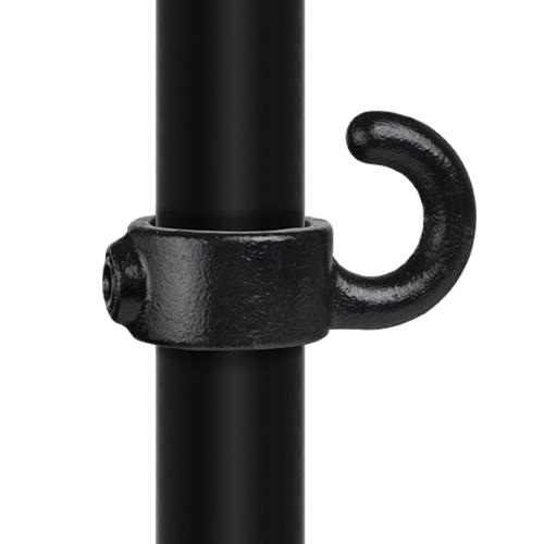Stellring mit Haken schwarz 42,4 mm | Rohrverbinder | das größte Angebot an Rohrverbindern | Rohr-verbinder.de