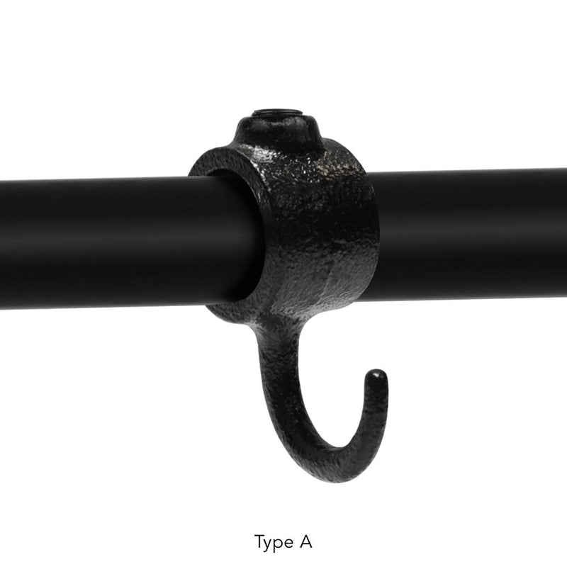 Kleiderhaken schwarz 21,3 mm | Rohrverbinder | das größte Angebot an Rohrverbindern | Rohr-verbinder.de