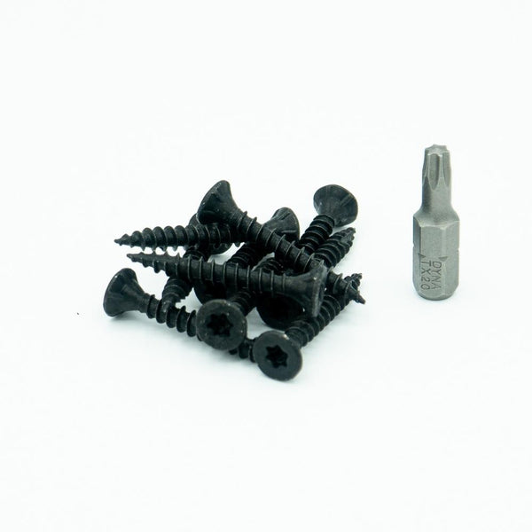 10 schwarze Schrauben 4x30 mit kostenlosem Bit | Beste Qualität von Rohr-verbinder.de