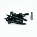 10 schwarze Schrauben 6x50 mit kostenlosem Bit | Beste Qualität von Rohr-verbinder.de