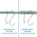 S-Haken in Silber groß (Set 8 Stück) | Beste Qualität von Rohr-verbinder.de