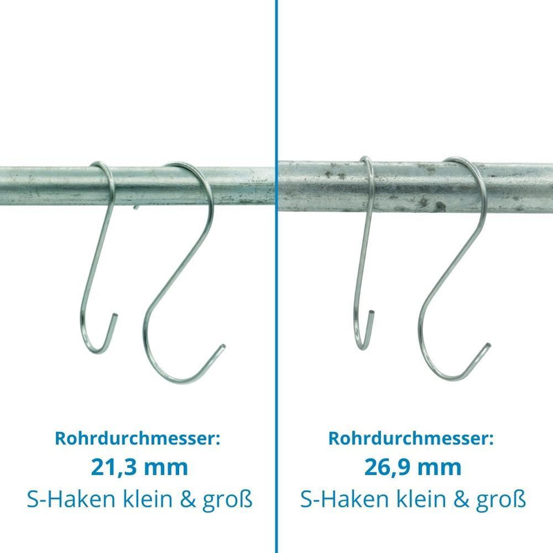 S-Haken in Silber (Set 8 Stück) | Beste Qualität von Rohr-verbinder.de