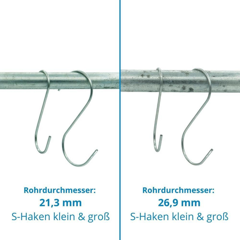 S-Haken in Silber (Set 8 Stück) | Beste Qualität von Rohr-verbinder.de