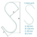 S-Haken in Silber (Set 8 Stück) | Beste Qualität von Rohr-verbinder.de