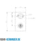 T-Stück kurz schwarz 25 mm quadratisch | technische Zeichnung Rohrverbinder | Schnelle Lieferung | Rohr-verbinder.de