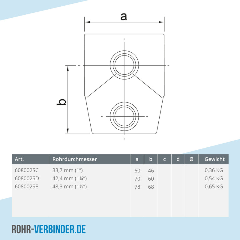 T-Stück kurz ±11º 33,7 mm | technische Zeichnung | Rohrverbinder | Schnelle Lieferung | Rohr-verbinder.de