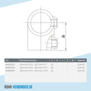 T-Stück kurz Kombinationsmaß 48,3 mm - 42,4 mm | technische Zeichnung | Rohrverbinder | Schnelle Lieferung | Rohr-verbinder.de