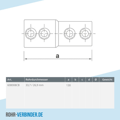 Verlängerungsstück Kombinationsmaß 33,7 mm - 26,9 mm | technische Zeichnung | Rohrverbinder | Schnelle Lieferung | Rohr-verbinder.de