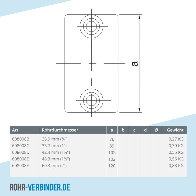 Verlängerungsstück 33,7 mm | technische Zeichnung | Rohrverbinder | Schnelle Lieferung | Rohr-verbinder.de