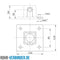 Fußplatte 40 mm quadratisch | technische Zeichnung | Rohrverbinder | Schnelle Lieferung | Rohr-verbinder.de