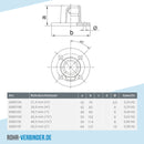 Fußplatte rund 42,4 mm | technische Zeichnung | Rohrverbinder | Schnelle Lieferung | Rohr-verbinder.de
