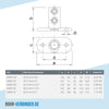 Fußplatte oval 33,7 mm | technische Zeichnung | Rohrverbinder | Schnelle Lieferung | Rohr-verbinder.de