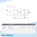 Wandhalter horizontal 33,7 mm | technische Zeichnung | Rohrverbinder | Schnelle Lieferung | Rohr-verbinder.de