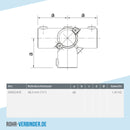 T-Stück für Stützrohr offen 48,3 mm | technische Zeichnung | Rohrverbinder | Schnelle Lieferung | Rohr-verbinder.de