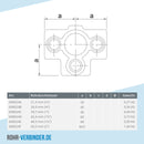 T-Stück für Stützrohr 60,3 mm | technische Zeichnung | Rohrverbinder | Schnelle Lieferung | Rohr-verbinder.de