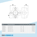 Kreuzstück für Stützrohr 21,3 mm | technische Zeichnung | Rohrverbinder | Schnelle Lieferung | Rohr-verbinder.de