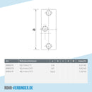 Handlaufbefestigung 45º - 90º 33,7 mm | technische Zeichnung | Rohrverbinder | Schnelle Lieferung | Rohr-verbinder.de