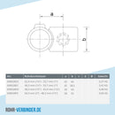Kreuzstück 90º Kombinationsmaß 48,3 - 60,3 mm | technische Zeichnung | Rohrverbinder | Schnelle Lieferung | Rohr-verbinder.de
