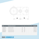 Kreuz-T-Stück kombiniert 42,4 mm | technische Zeichnung | Rohrverbinder | Schnelle Lieferung | Rohr-verbinder.de