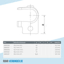 T-Stück offen 48,3 mm | technische Zeichnung | Rohrverbinder | Schnelle Lieferung | Rohr-verbinder.de