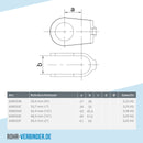 Kreuzstück offen 33,7 mm | technische Zeichnung | Rohrverbinder | Schnelle Lieferung | Rohr-verbinder.de