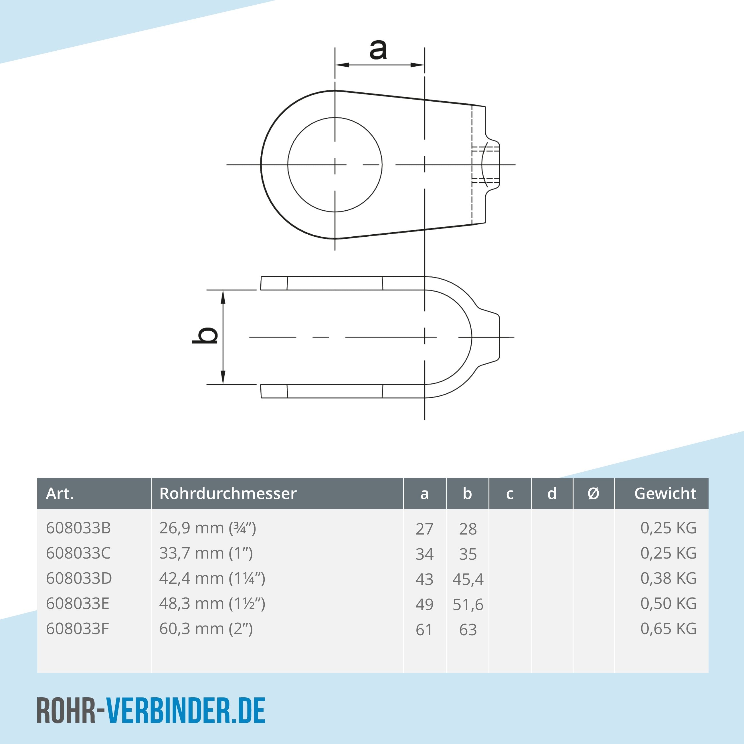 Kreuzstück offen 60,3 mm | technische Zeichnung | Rohrverbinder | Schnelle Lieferung | Rohr-verbinder.de