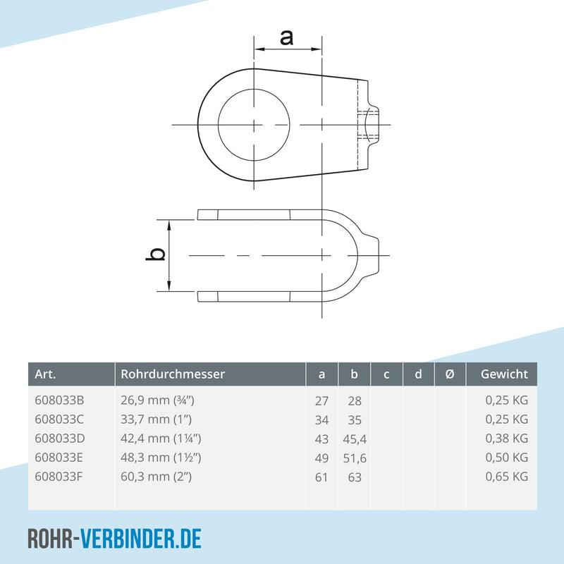 Kreuzstück offen 60,3 mm | technische Zeichnung | Rohrverbinder | Schnelle Lieferung | Rohr-verbinder.de