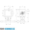 Handlaufhalterung schwarz 25 mm quadratisch | technische Zeichnung Rohrverbinder | Schnelle Lieferung | Rohr-verbinder.de